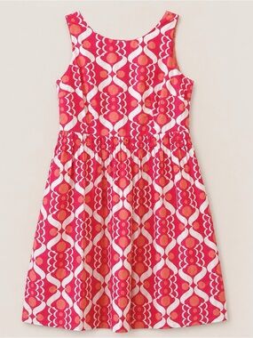 Boden Beatrice geometric pink and white summer dress size 8